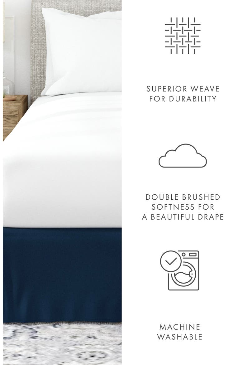 Premium Pleated Dust Ruffle Bed Skirt, Alternate, color, NAVY