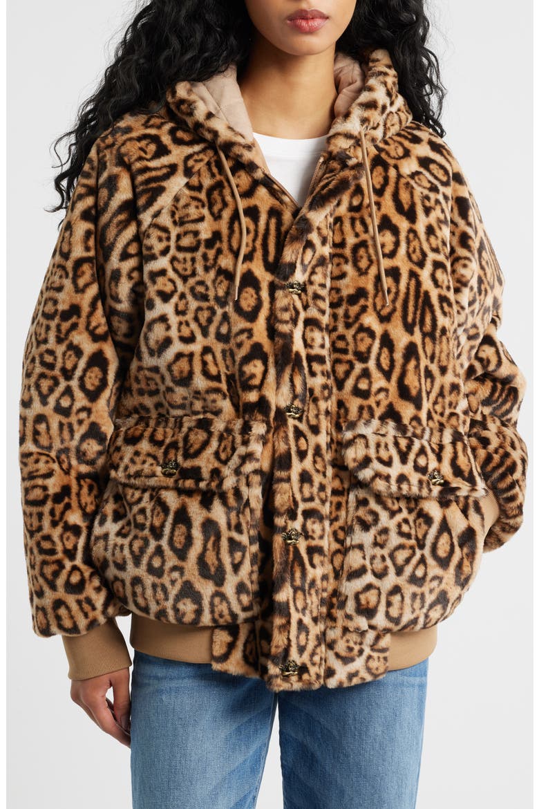He A Cheetah Manhunt Fleece Zip Hoodie, Alternate, color, BROWN MULTI
