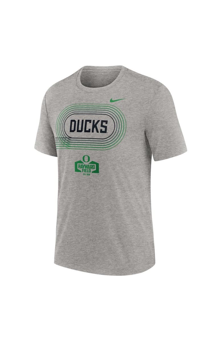 Nike Men's Nike Heather Gray Oregon Ducks Campus Local Tri-Blend T-Shirt, Alternate, color, Heather Gray