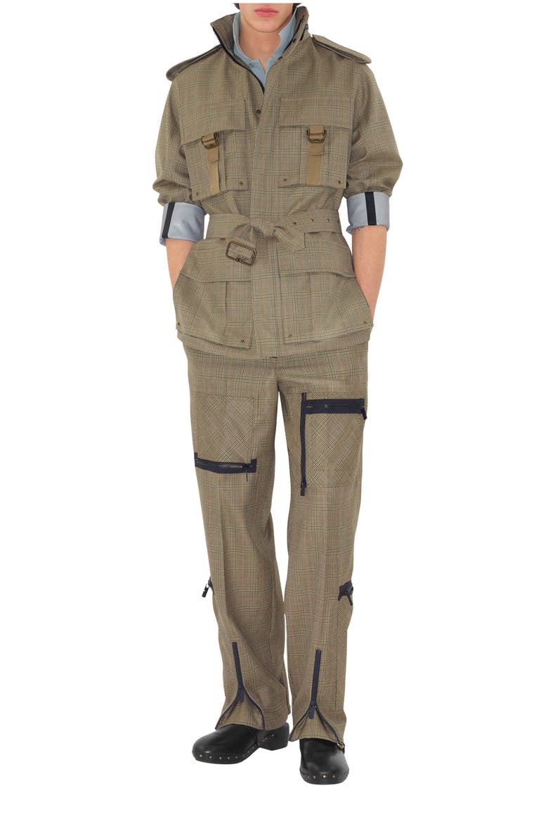 Burberry Check Wool Trousers, Main, color, Loch/Bliss