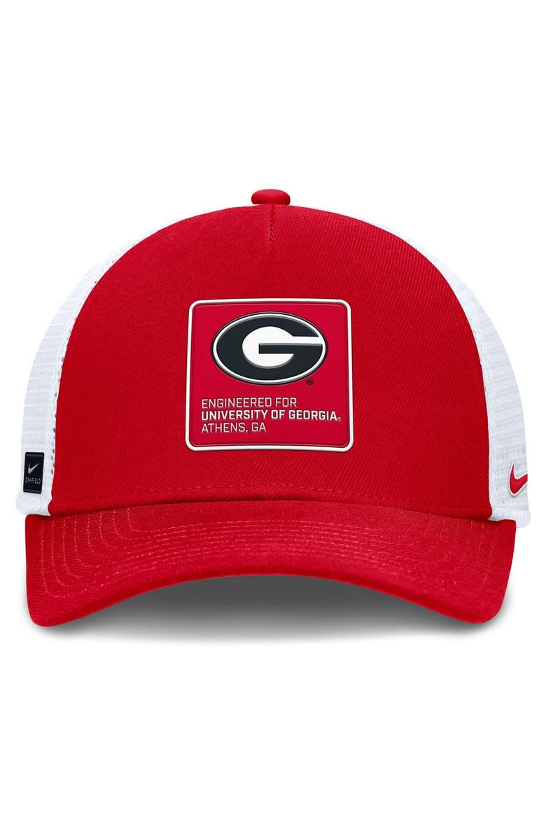 Nike Men's Nike  Red/White Georgia Bulldogs 2025 On-Field Rise Engineered Trucker Adjustable Hat, Alternate, color, 