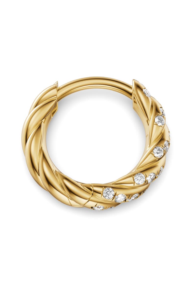 Petite Pav 18k Gold Diamond Hoop Earrings, Alternate, color, GOLD