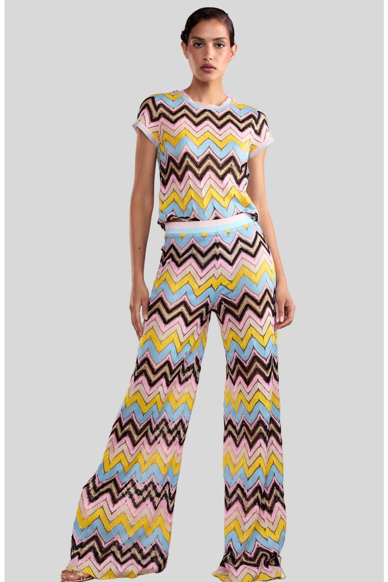 Zigzag Knit Pants, Alternate, color, Yellow Multi