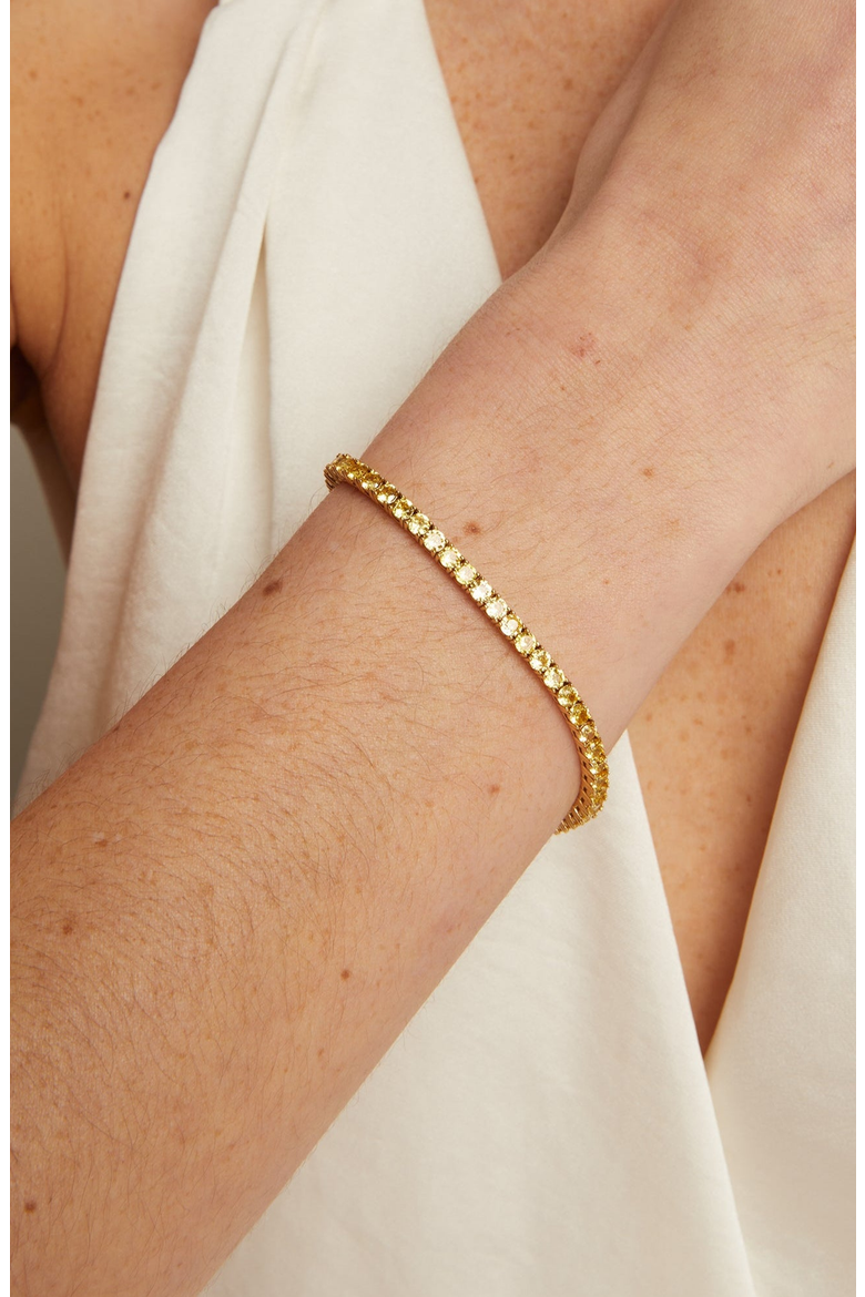 Lab Grown Citrine Tennis Bracelet, Alternate, color, Yellow Gold Vermeil