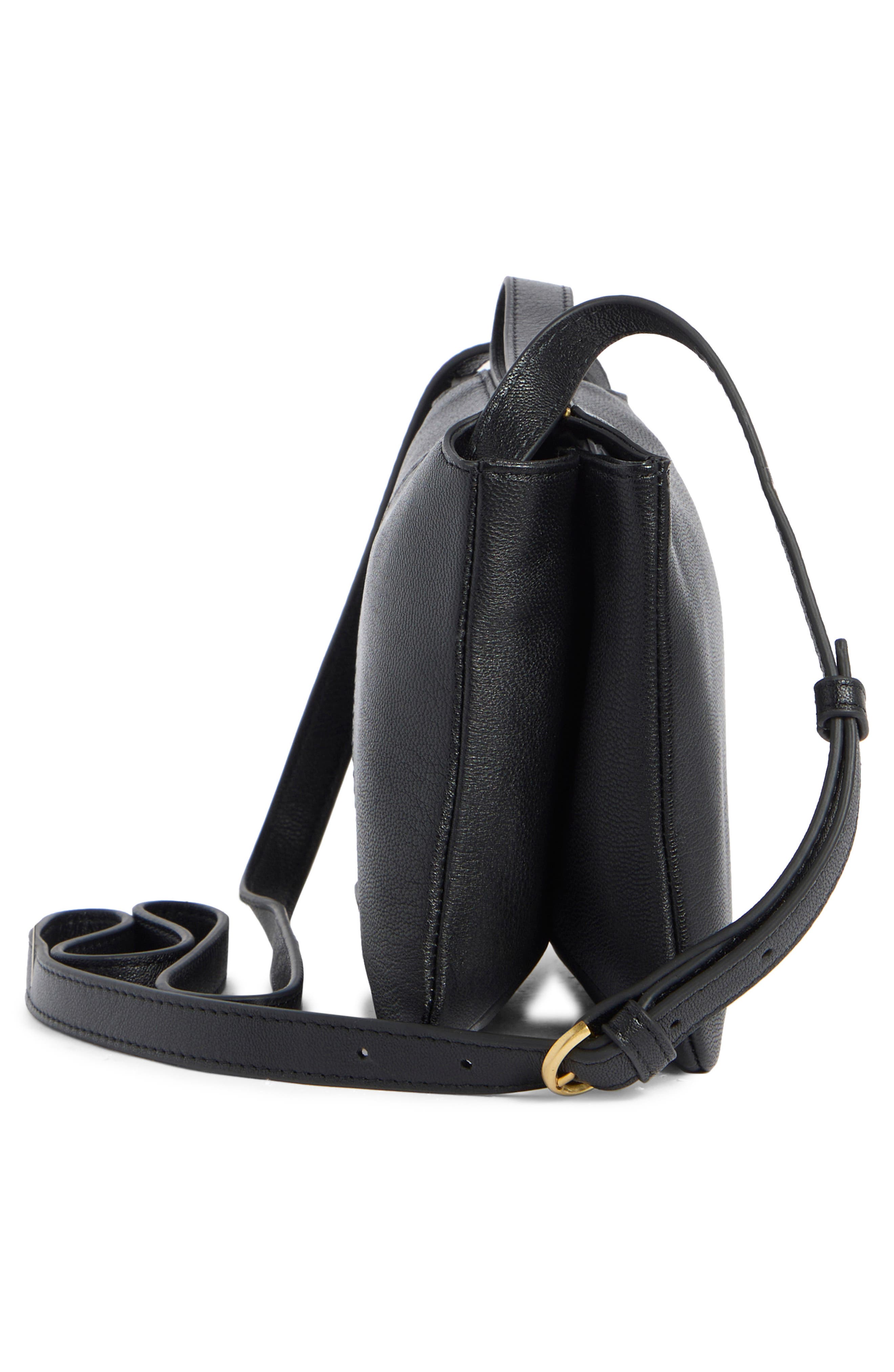 Vince Camuto Laney Leather Crossbody Bag, Alternate, color, Black