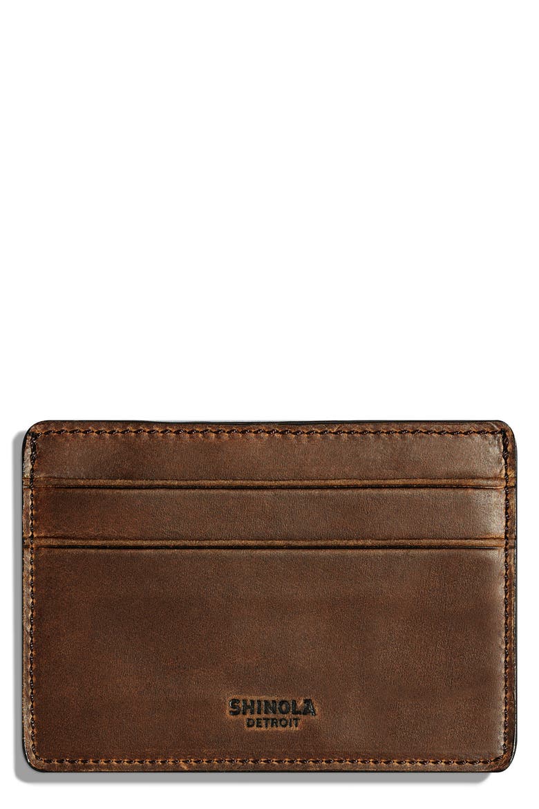 Leather Card Case, Main, color, MEDIUM BROWN