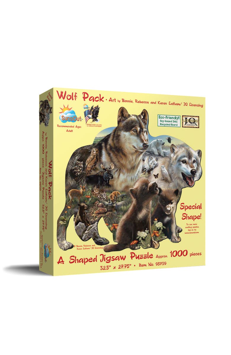 Sunsout Wolf Pack 1000 piece Jigsaw Puzzle for Adults Special Shape, Main, color, Multicolor