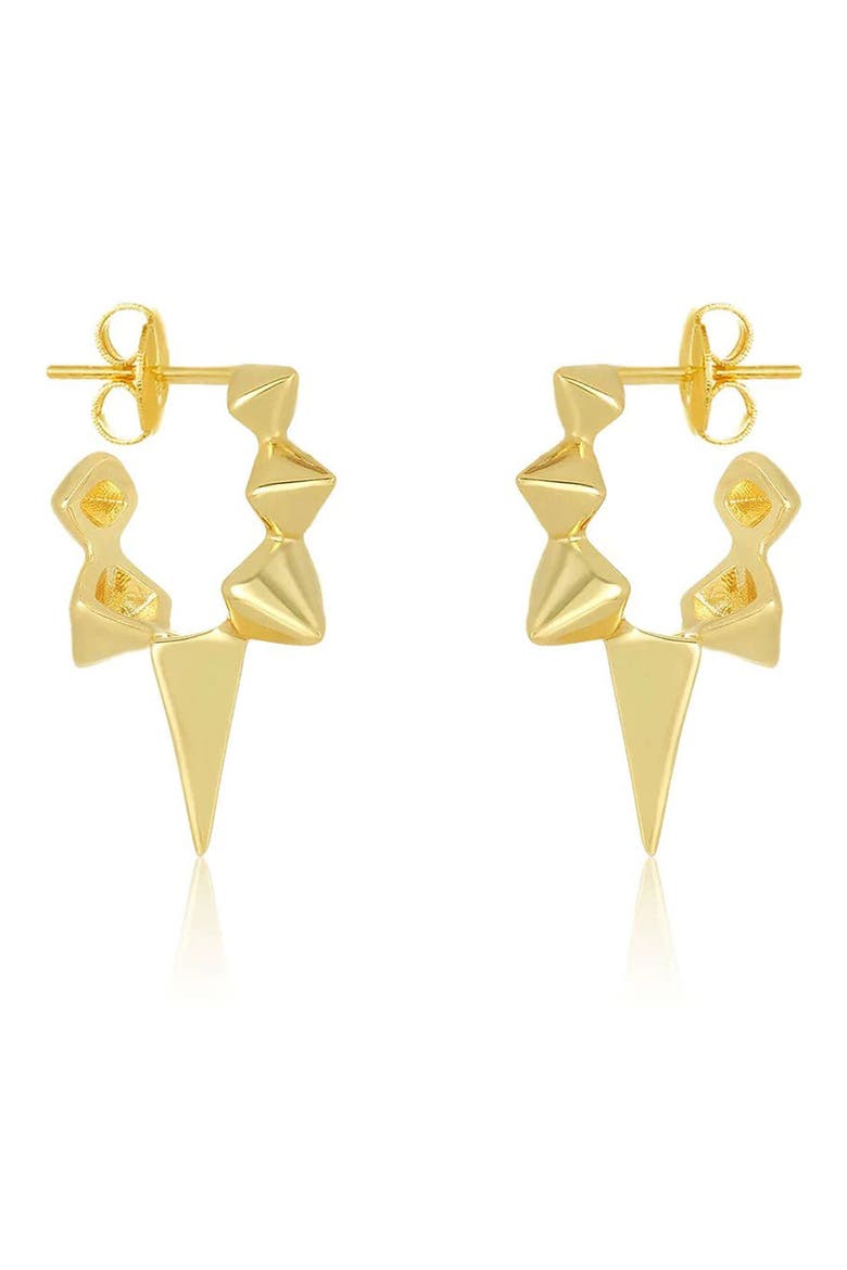Gabriella Spiked Hoop Earrings, Main, color, GOLD