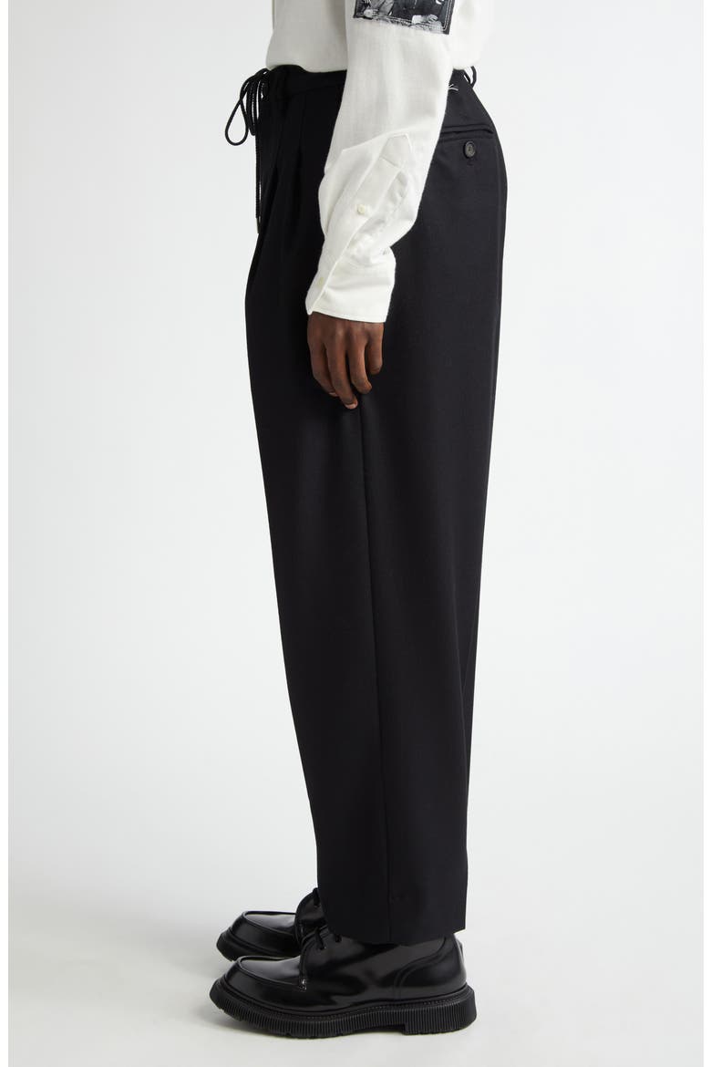 Two Tuck Wool Trousers, Alternate, color, BLACK