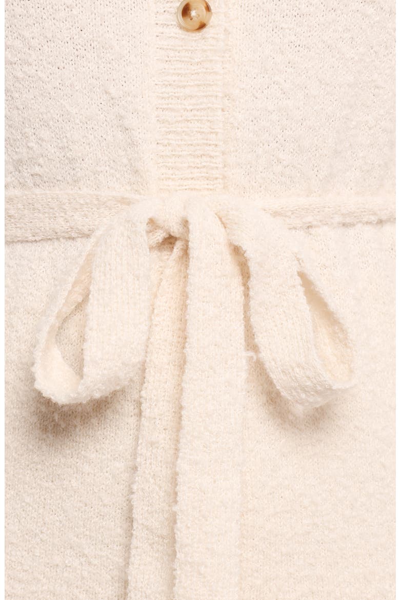 Charmelle Tie Waist Bouclé Cardigan, Alternate, color, WHITE