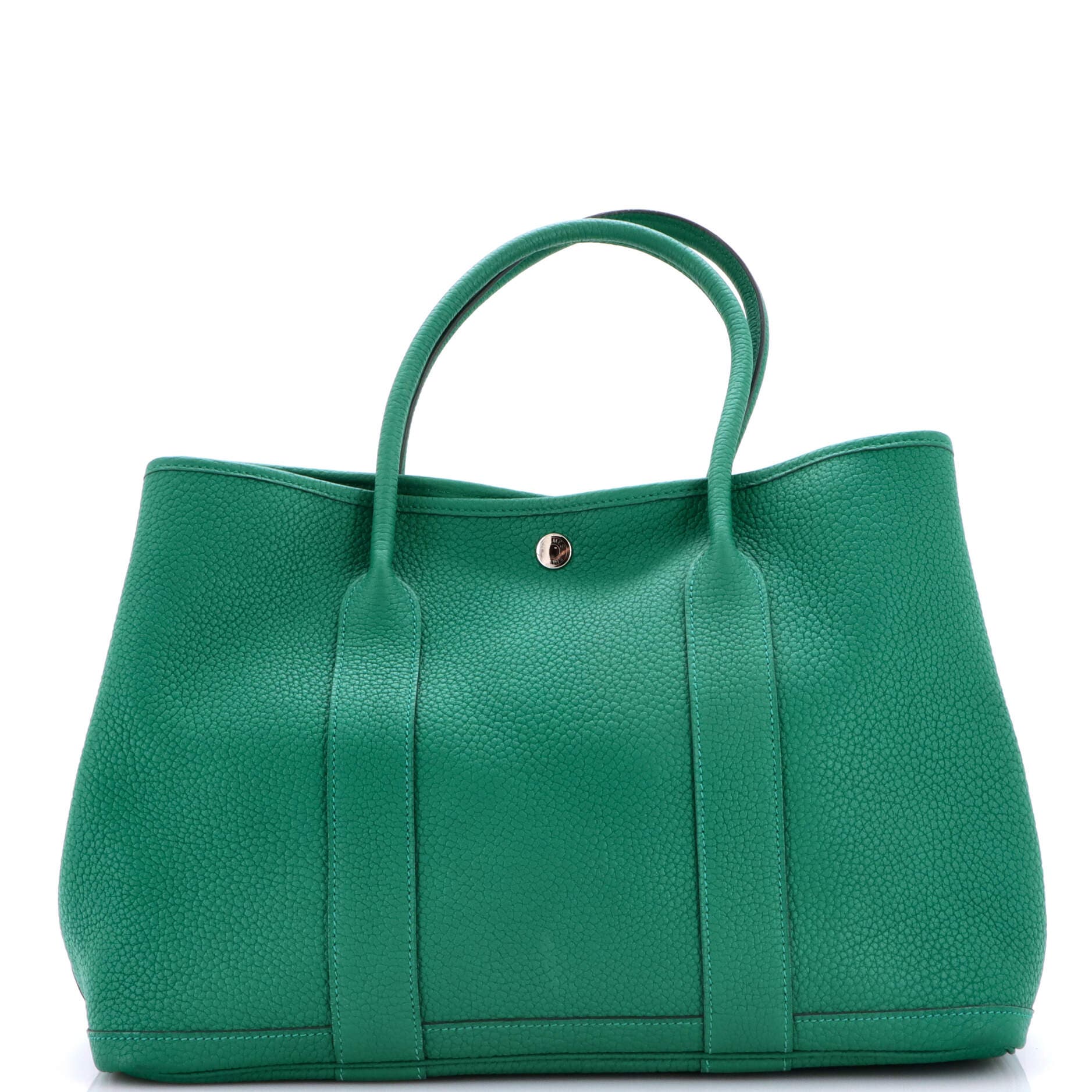 Pre-Owned Hermes Garden Party Tote Leather 36, Main, color, Vert Vertigo
