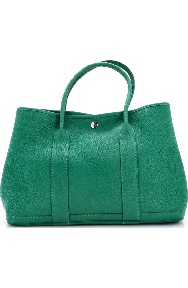 Pre-Owned Hermes Garden Party Tote Leather 36, Main, color, Vert Vertigo