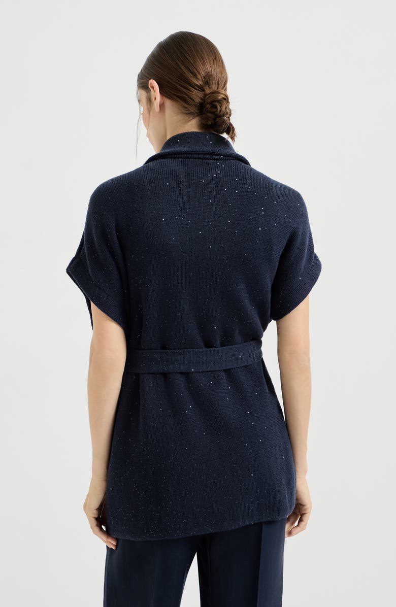 Brunello Cucinelli Cotton Diamond yarn vest, Alternate, color, Blue