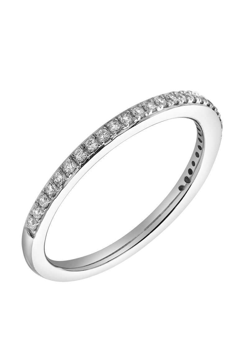 Whisper 14K Gold Round Diamond Studded Eternity Band Ring - 0.21cts, Alternate, color, 14K White Gold