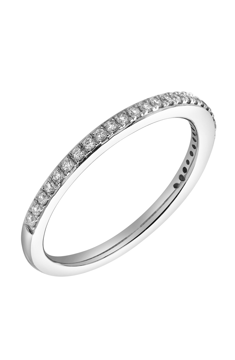 LuvMyJewelry Whisper 14K Gold Round Diamond Studded Eternity Band Ring - 0.21cts, Alternate, color, 14K White Gold