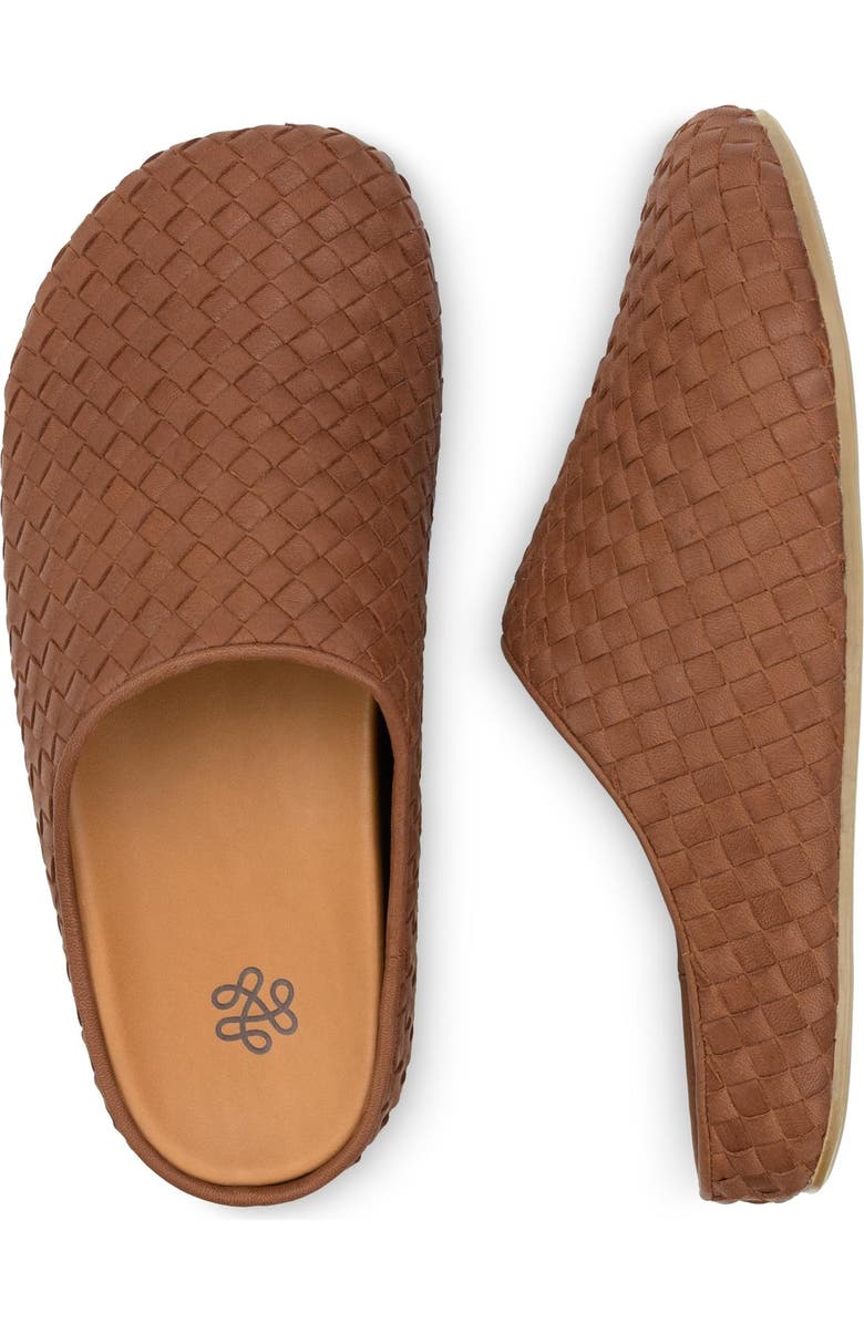 The Sak Bolinas Leather Woven Clog, Alternate, color, Cognac Woven
