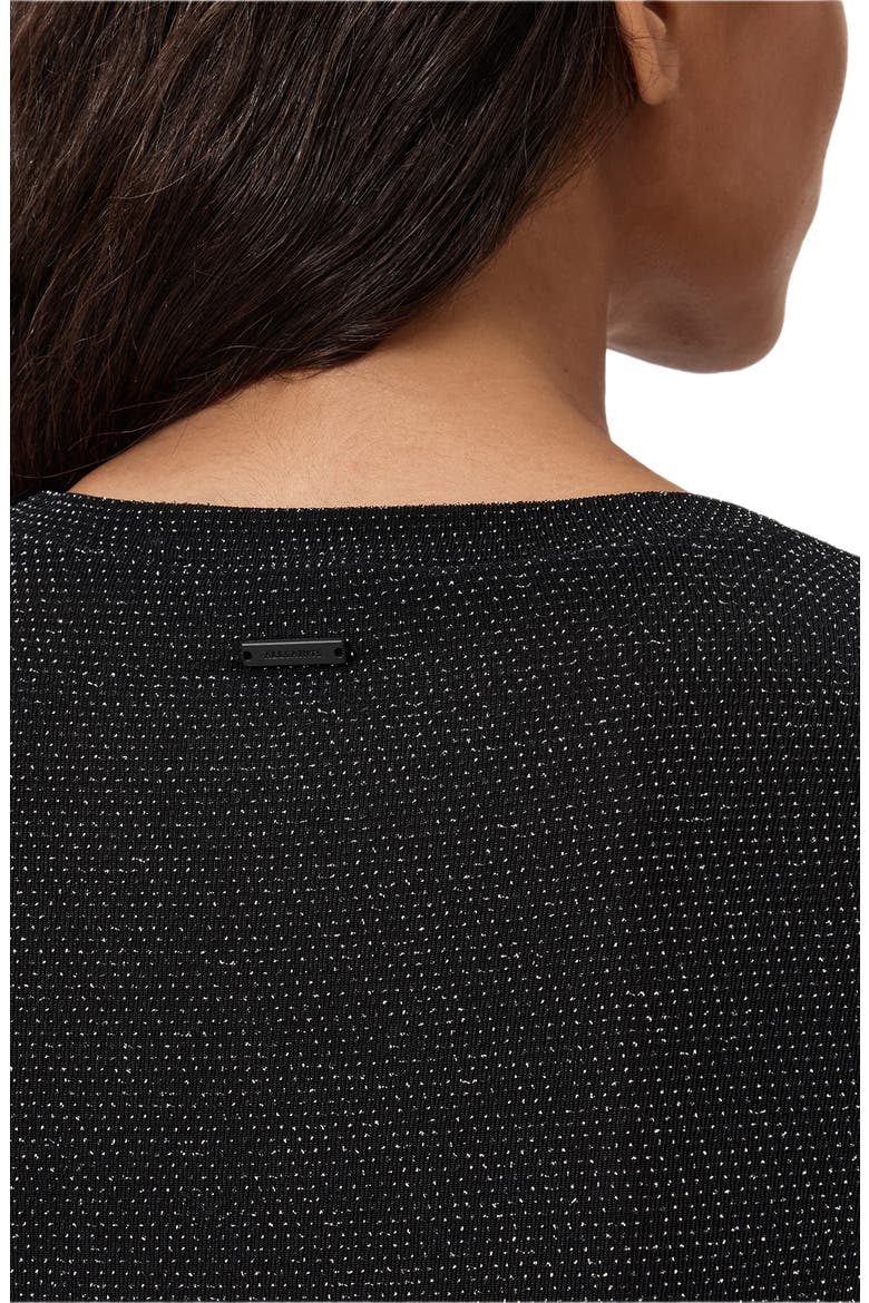 Skylar Metallic Twist Front Top, Alternate, color, SILVER/ BLACK