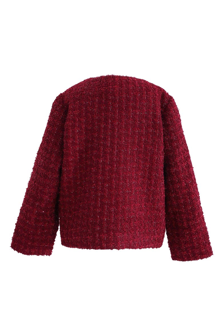 Tweed Button-Up Jacket, Alternate, color, Red
