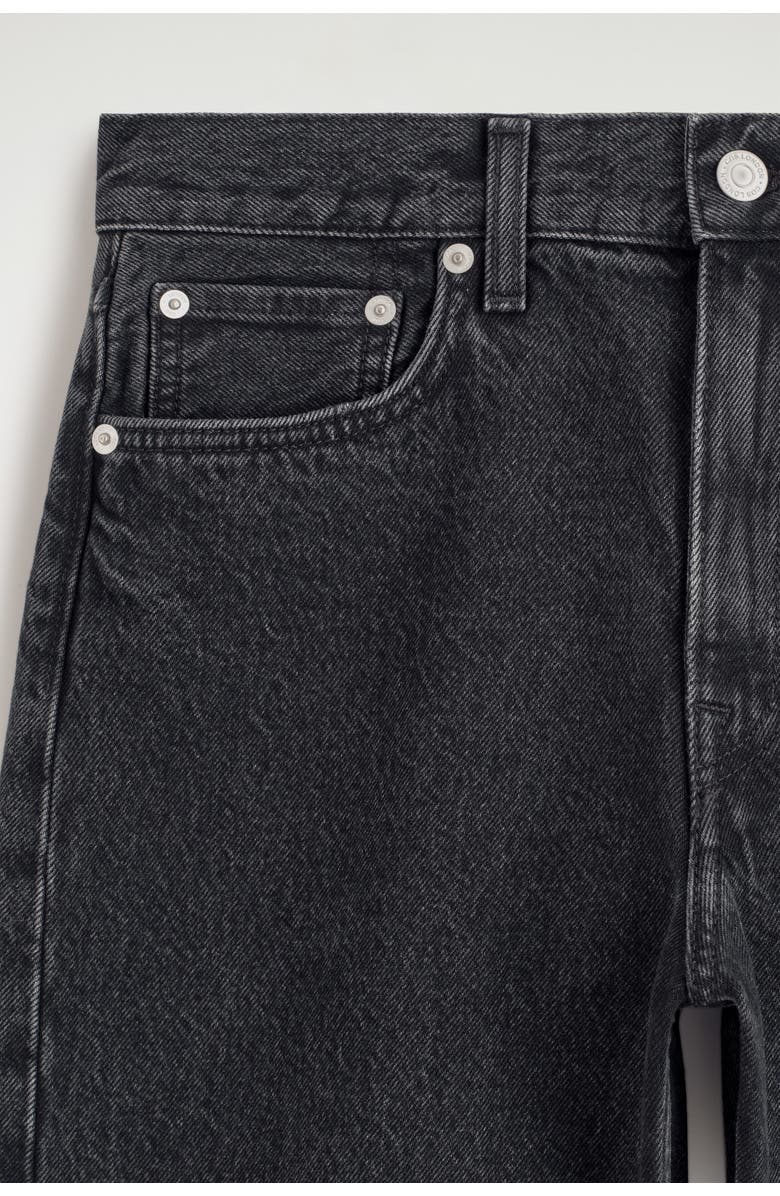 COS Chord Straight-leg Denim Shorts, Alternate, color, Black