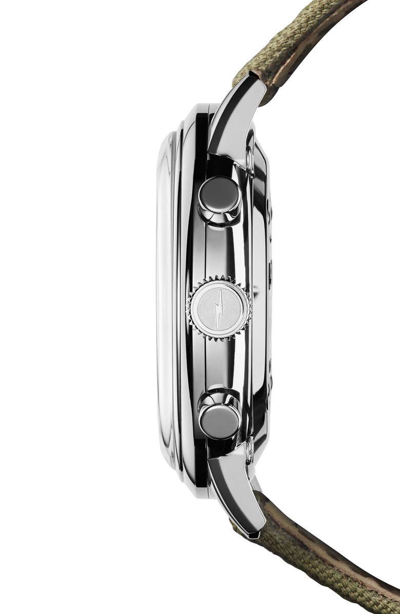 Shinola The Traveler Chronograph Canvas Strap Watch, 42mm, Alternate, color,