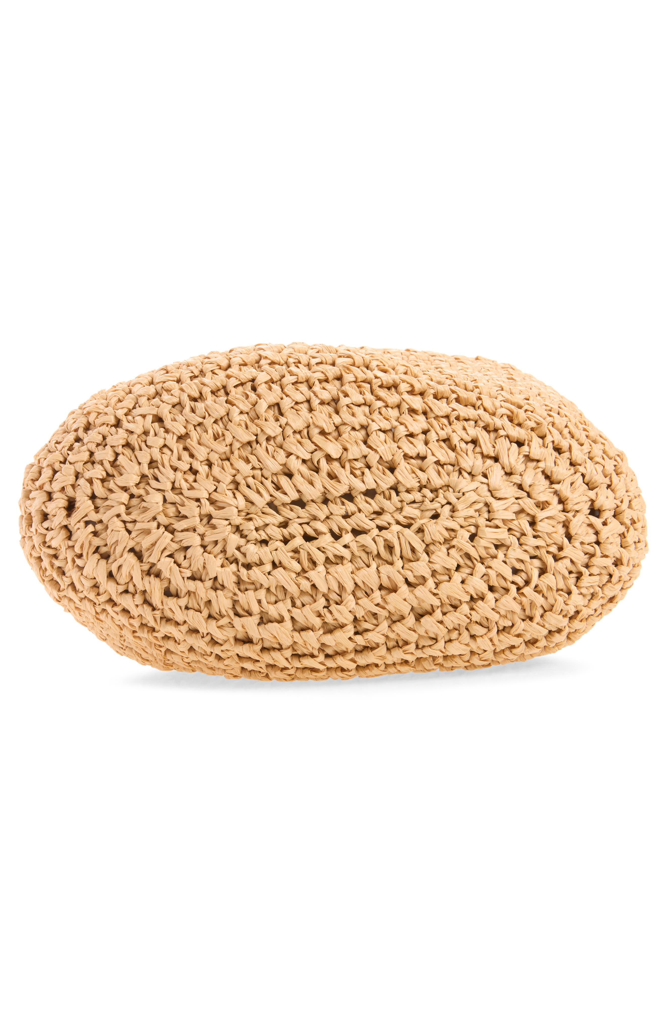 Small Raffia Bulb Hobo Bag, Alternate, color, NATURAL/ BROWN 094