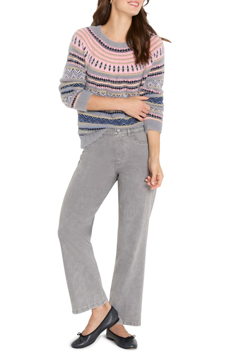 NIC+ZOE Cozy Fair Isle Sweater, Alternate, color, Grey Multi
