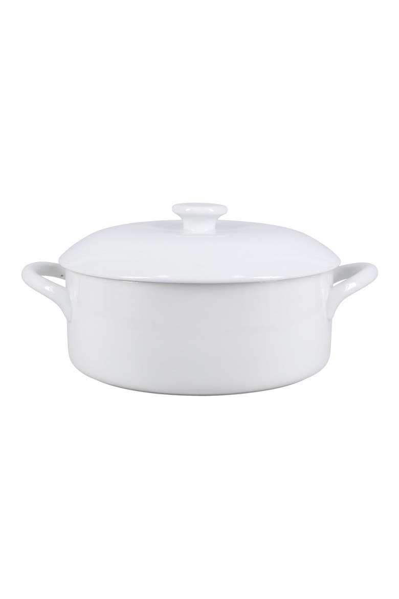 Taos Round Covered Casserole Dish, Main, color, WHITE