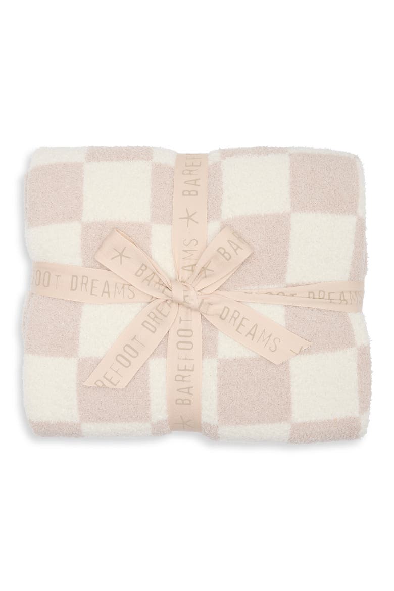 CozyChic® Checkered Blanket, Main, color, CREAM-STONE