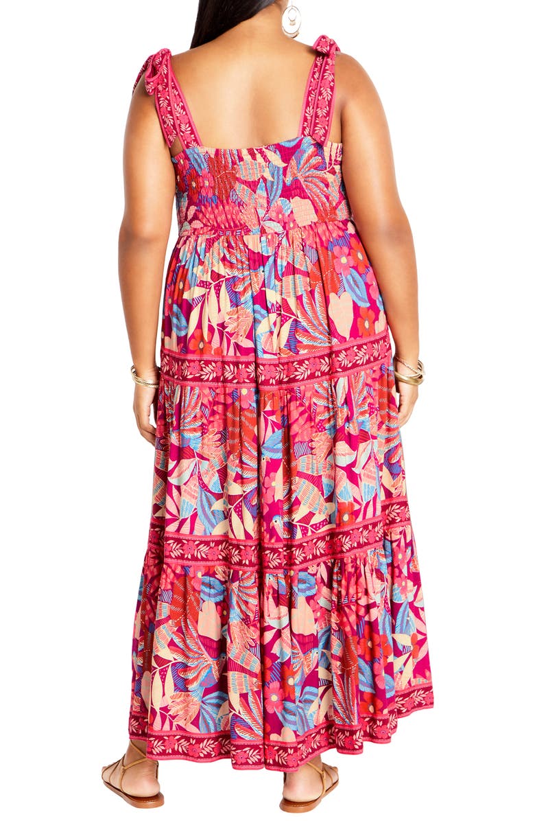 City Chic Paradiso Floral Maxi Sundress, Alternate, color, Paridiso