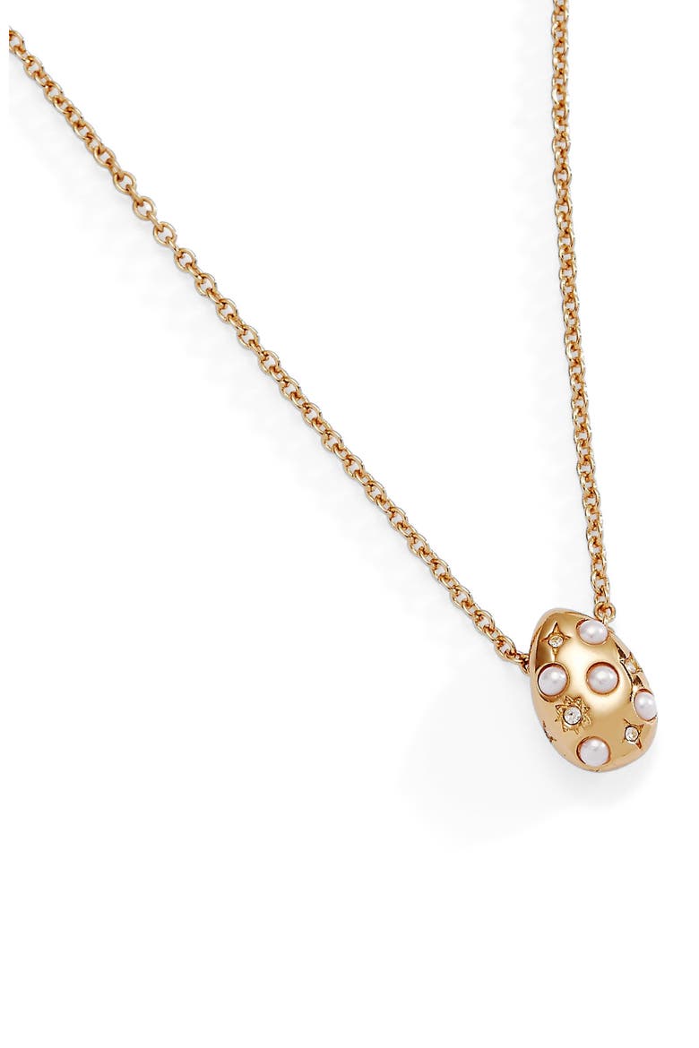 Pearl and Crystal Pendant Necklace, Alternate, color, Pearl