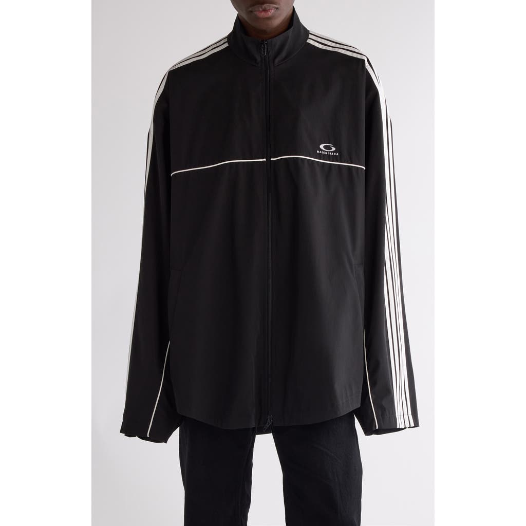 Balenciaga Black Tracksuit Jacket In Technical Fabric