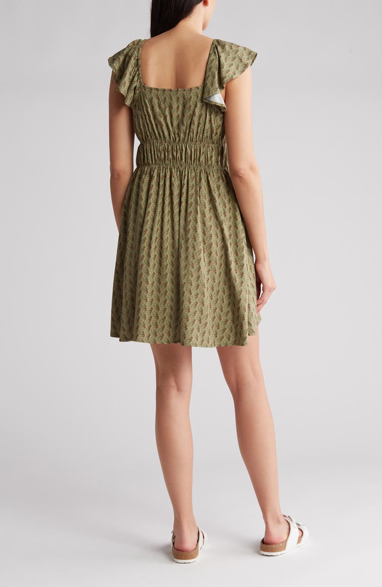 Melrose and Market Smocked Flutter Sleeve Dress, Alternate, color,