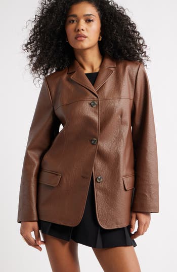 Pebble Faux Leather Jacket