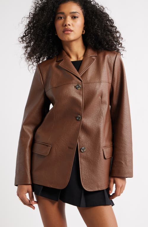 Open Edit Pebble Faux Leather Jacket