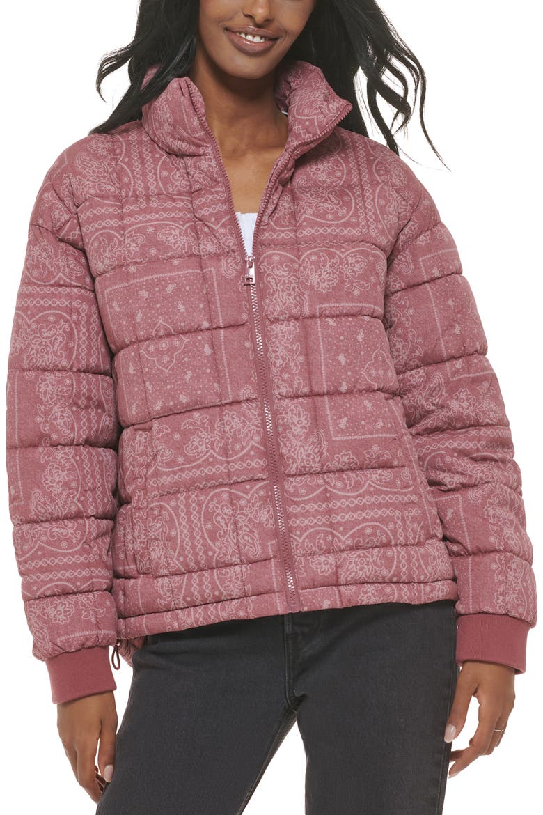 733™ Box Quilted Puffer Jacket, Main, color, FADED RED BANDANA