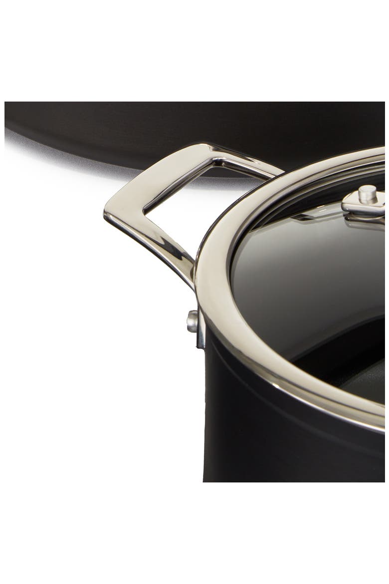 Essentials Hard Anodized 3.3-Quart Nonstick Covered Stockpot, Alternate, color, BLACK