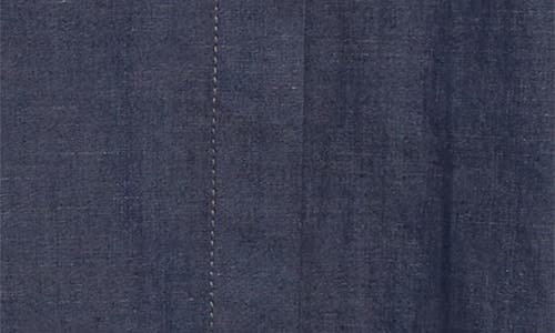 Vince Short-sleeve Denim Shirtdress In Deep Indigo