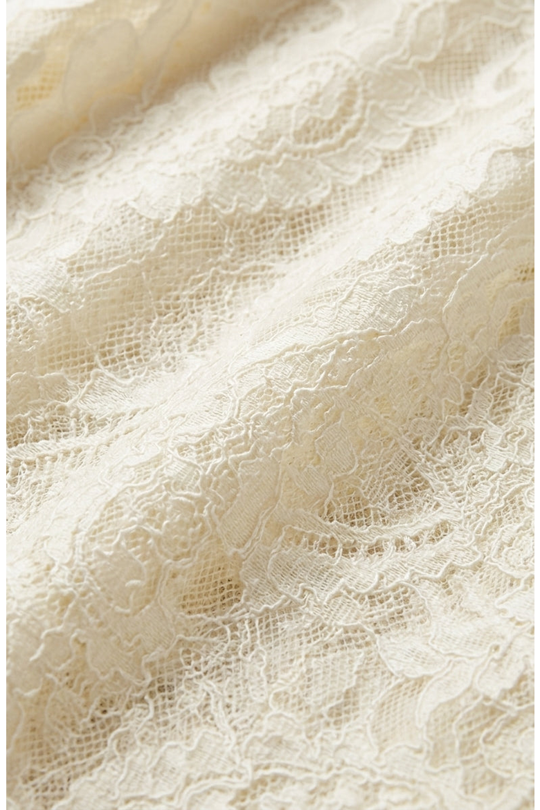 Tie Neck Sheer Long Sleeve Lace Blouse, Alternate, color, Beige