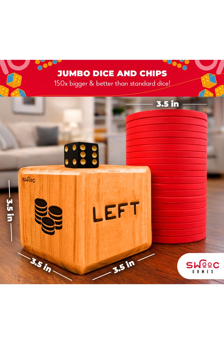 Swooc Games Giant Right Center Left Game, Alternate, color, Brown
