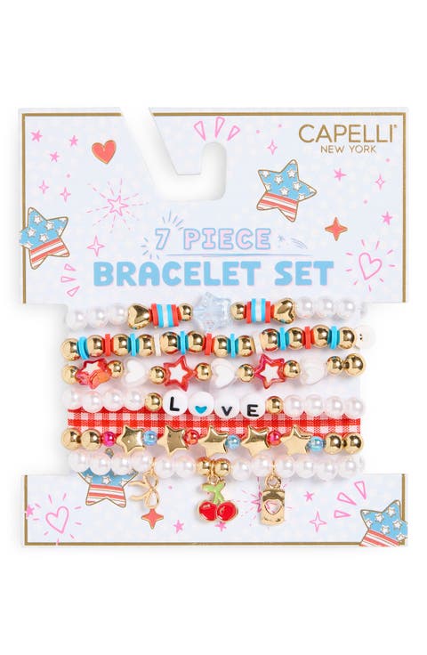 Kids' 7-Pack Love Bracelet Set