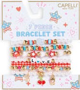 Capelli New York Kids' 7-Pack Love Bracelet Set