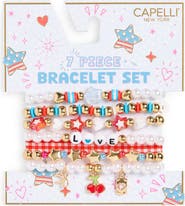 Capelli New York Kids' 7-Pack Love Bracelet Set