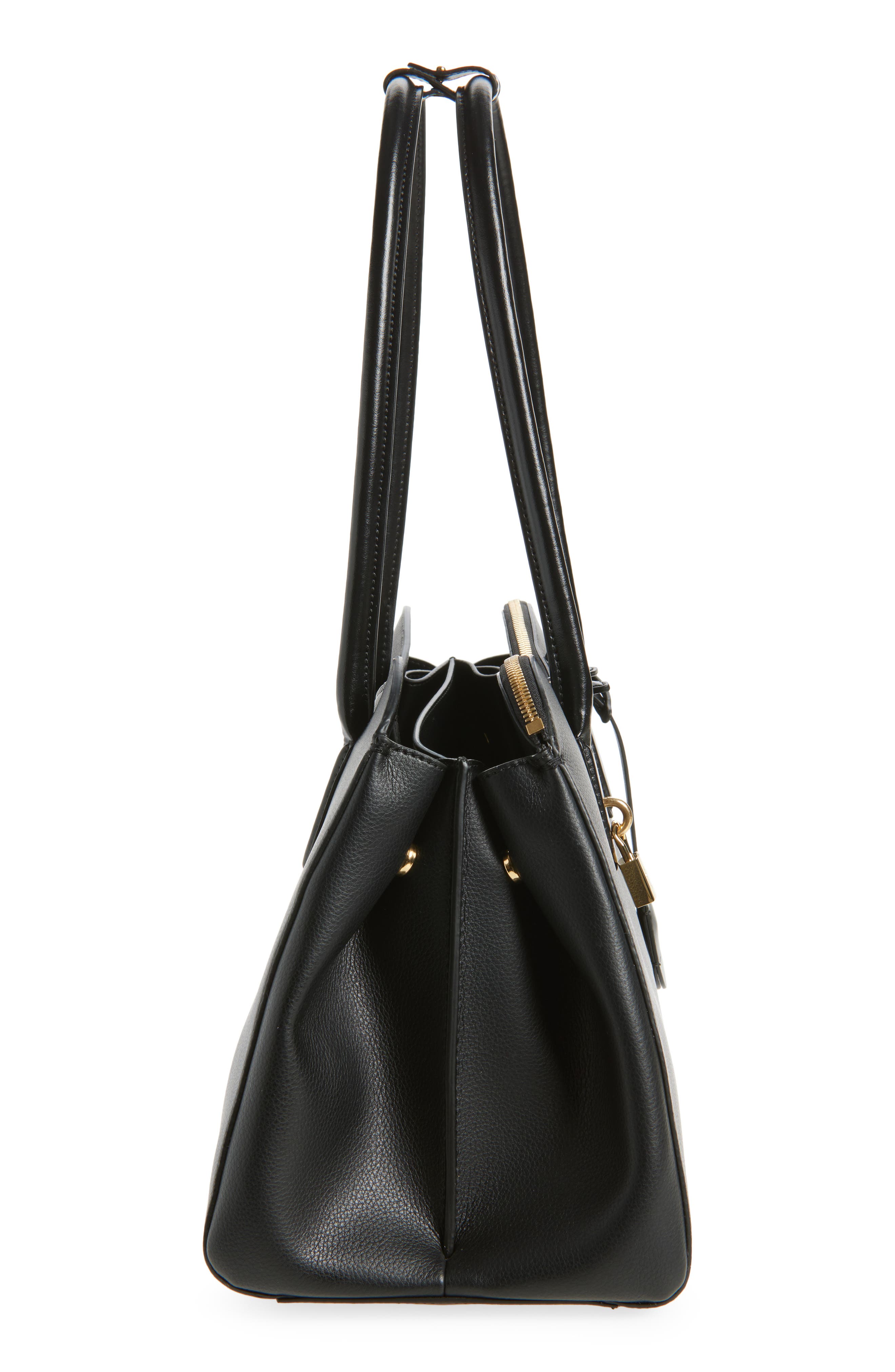 Stella McCartney Ryder Embossed Grain Faux Leather Tote, Alternate, color, Black