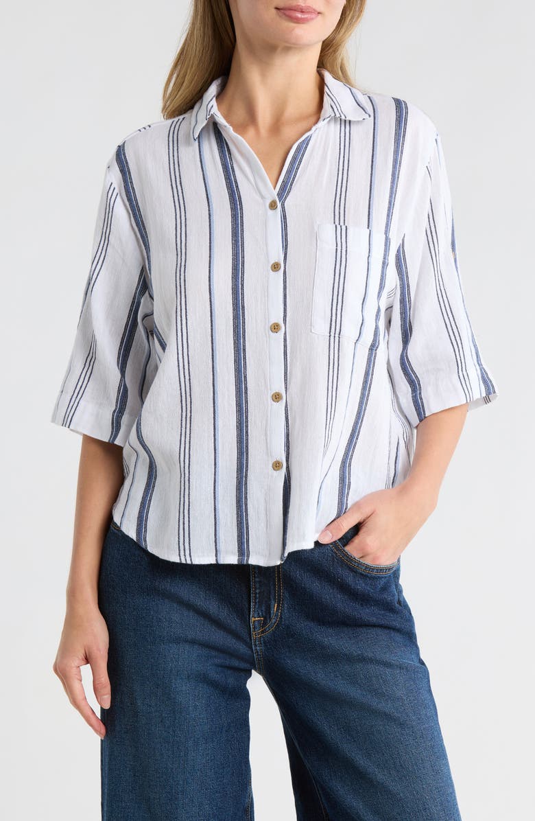 beachlunchlounge Murphy Button Up Shirt, Main, color, Glacier