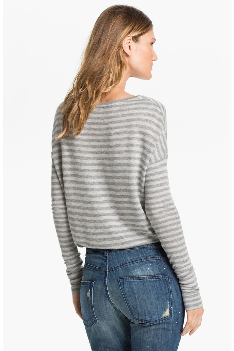 Double Layer Pocket Tee, Main, color, HEATHER WHITE/ HEATHER GREY