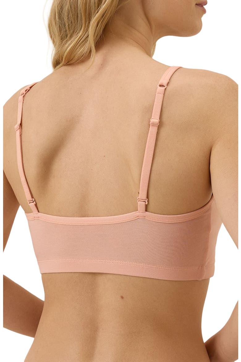 Organic Cotton Everyday Strappy Scoop Bralette, Alternate, color, Peach
