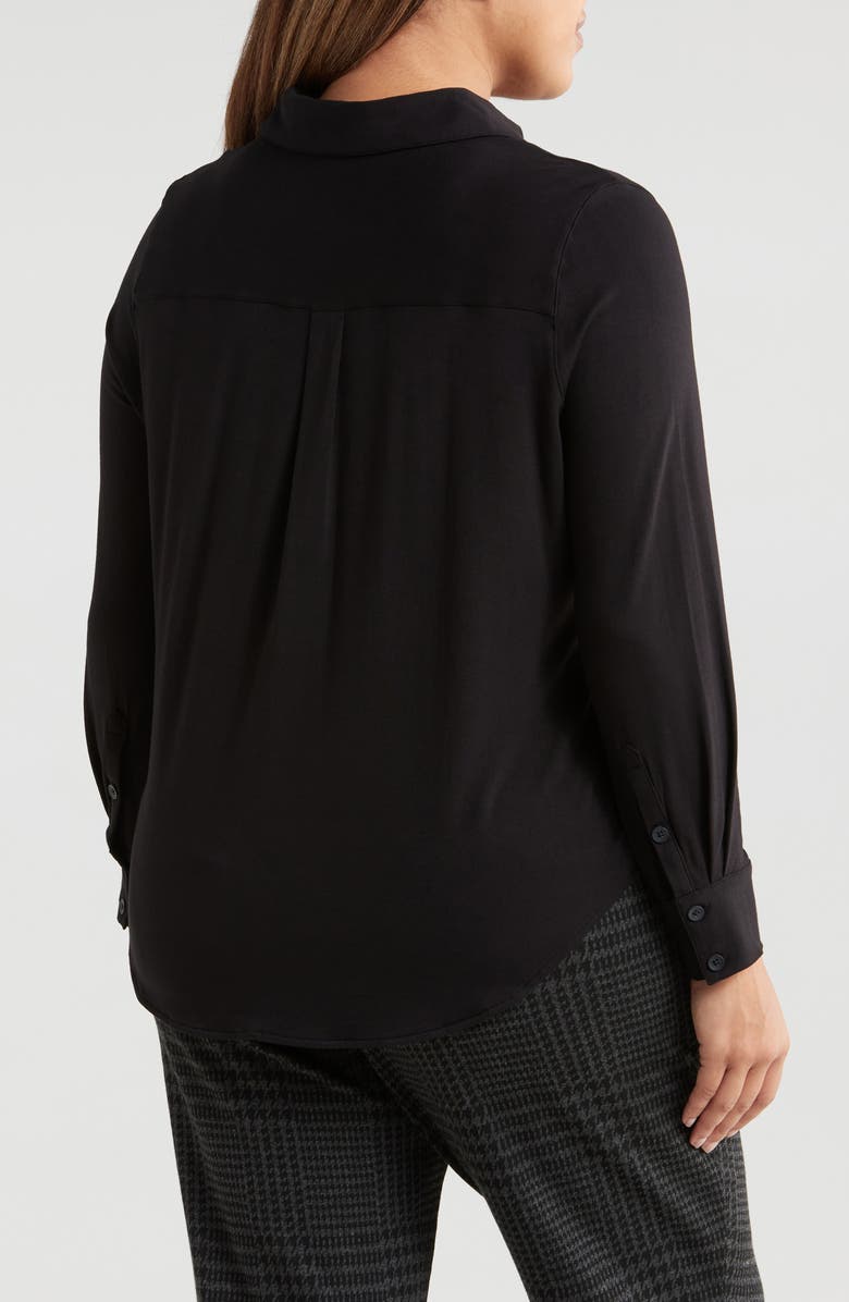 Universal Standard Elbe Popover Shirt, Alternate, color, Black