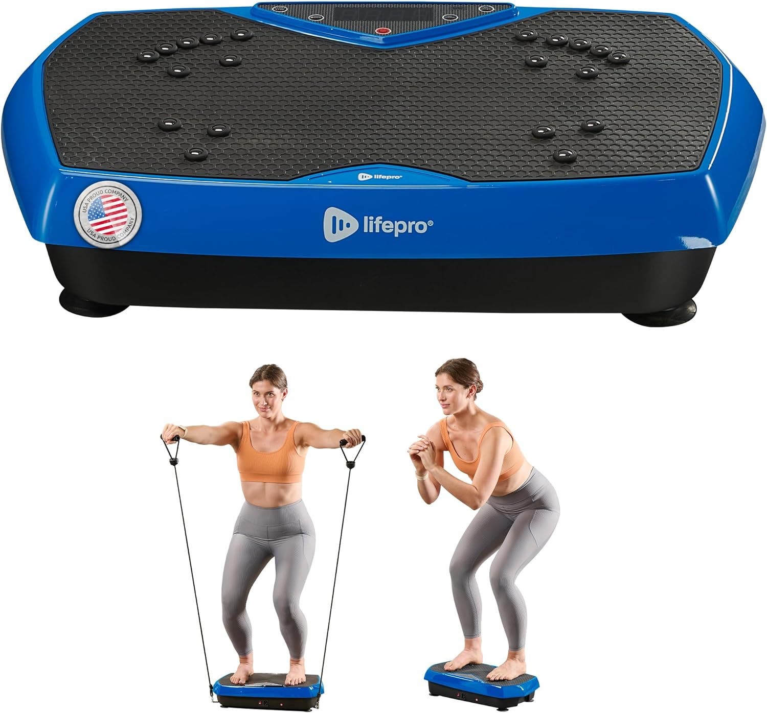 Lifepro Hexaplate Lite Vibration Plate Exercise Machine Full Body Recovery And Muscle Toning In Blue