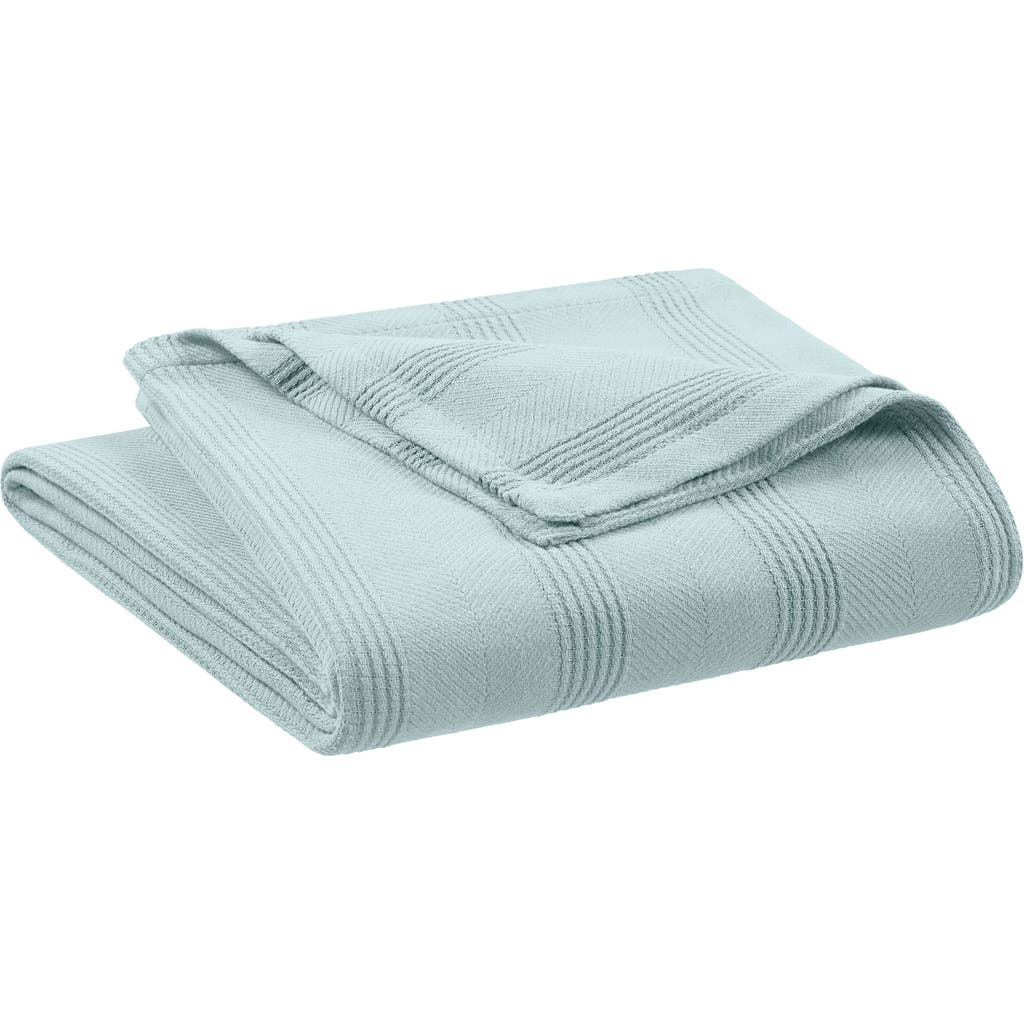 Vellux Textured Cotton Throw Blanket In Blue