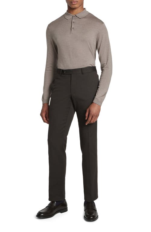 Jack Victor Palmer Stretch Cotton & Wool Pants In Brown